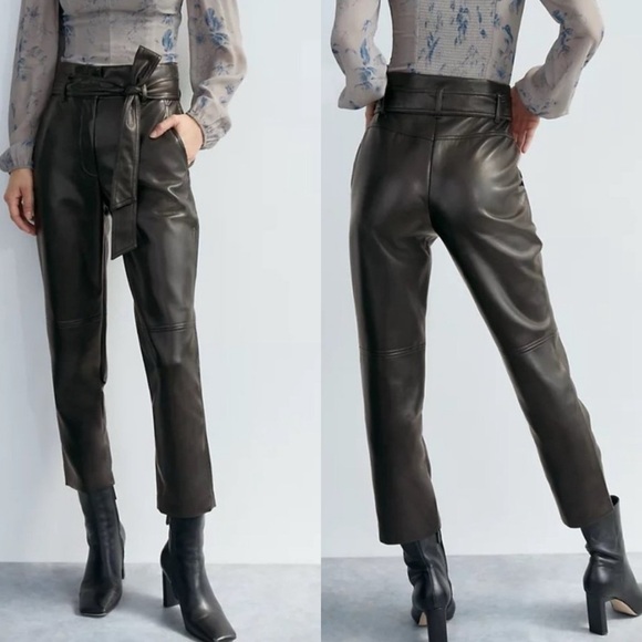Aritzia Wilfred High Tied Vegan Leather Pant Size 00 - Picture 1 of 8